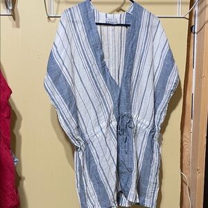 Prana Blue and White Striped Top